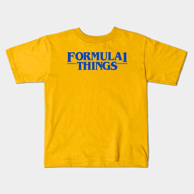 Formula 1 things (blue) Kids T-Shirt by throwback